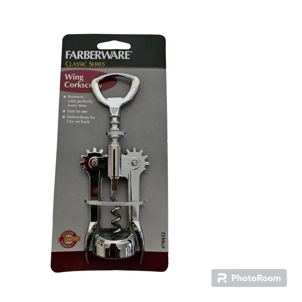 NIP Farberware Classic Series Winged Corkscrew Wine Bottle Opener #74832